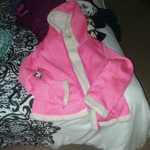 An hot pink fur; thick winter Jacket